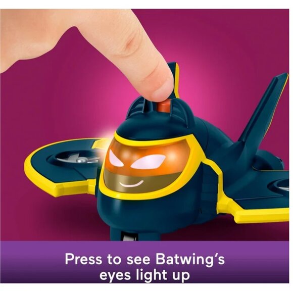 FISHER-PRICE DC Batwheels Light-Up Toy Cars 2-Pack, Redbird and Batwing -NEW - Picture 5 of 6